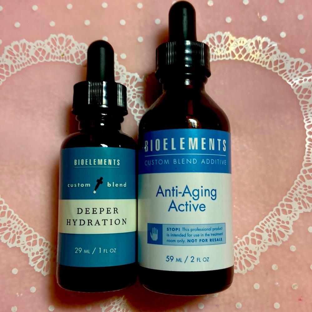 Bioelements Serum Bundle NEW Anti Aging Active 2 oz and Deeper Hydration 1 oz